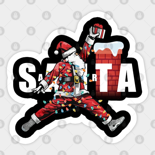 Mens Air Santa Christmas Sticker by JanaeLarson